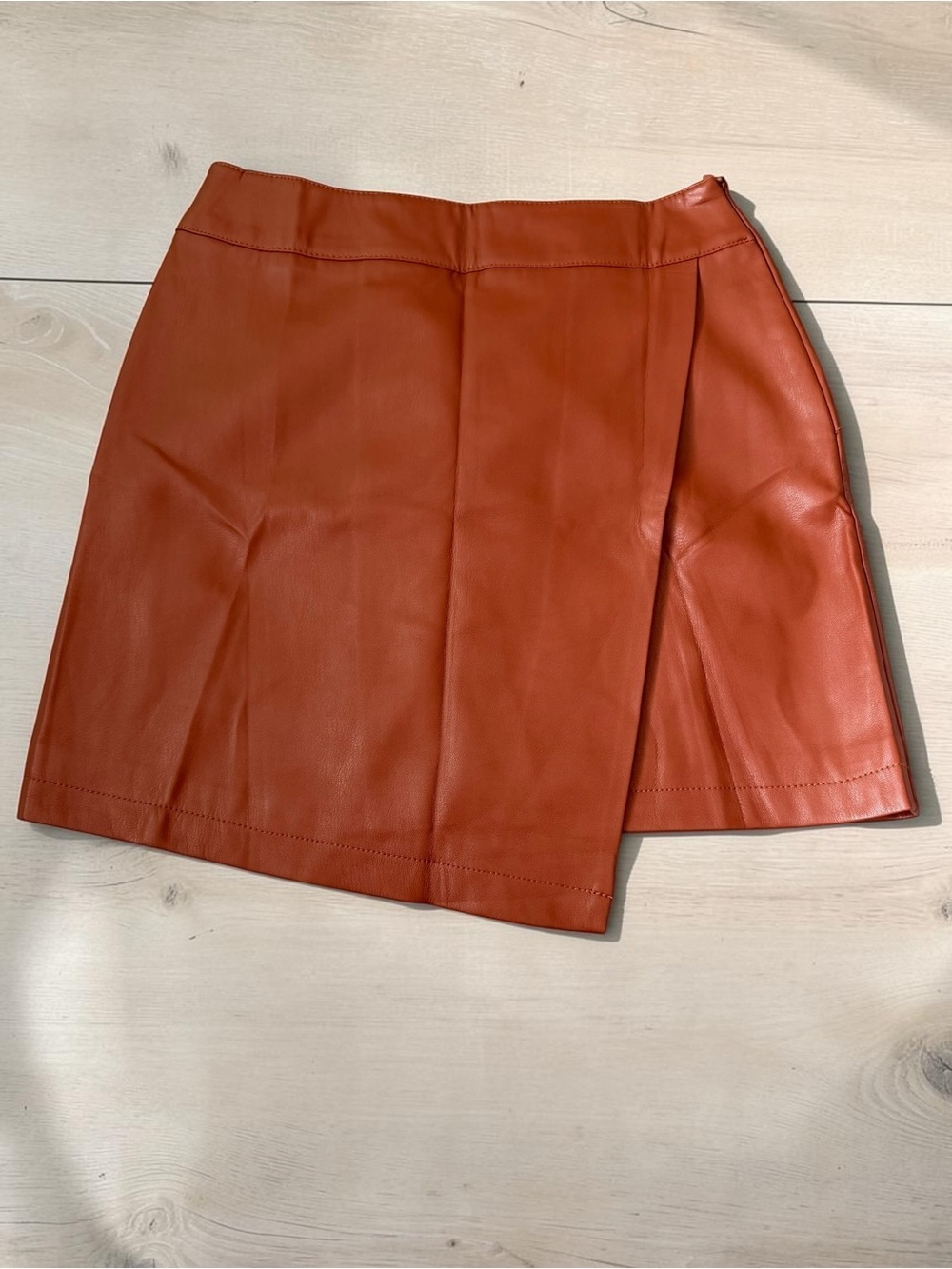 3/$21 Forever 21 Burnt Orange Faux Leather Wrap Mini Skirt